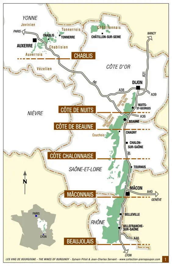 Wijnkaart Bourgogne